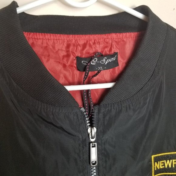 Black Flight Bomber Men's Jacket with Cool Patches XL - Picture 6 of 13